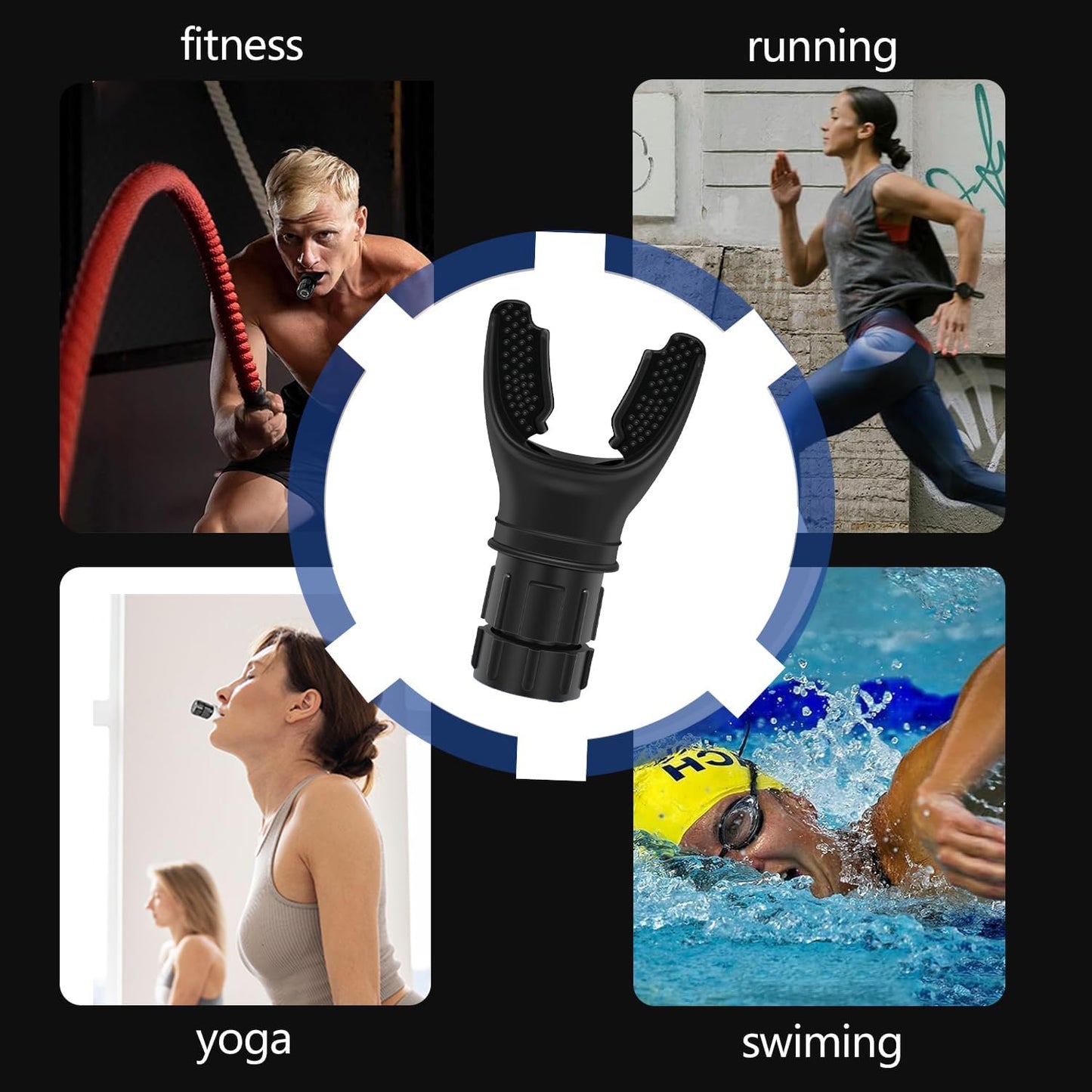 Breathing Trainer with Resistance Adjustable, Portable Breathing Exercise Device for Lungs, Lung Trainer with Excellent Quality Silicone, Improve Breathing Capacity and Endurance